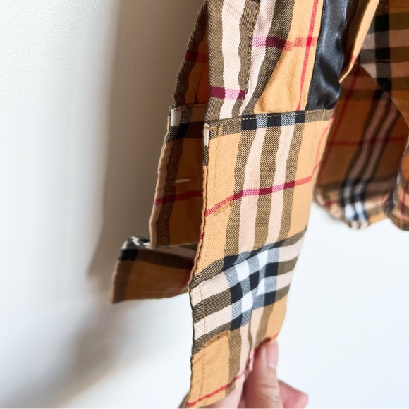 Burberry Classic Checkered Saoirse Satin Stripe Check Shirt Blouse Dressshirt - Picture 5 of 7